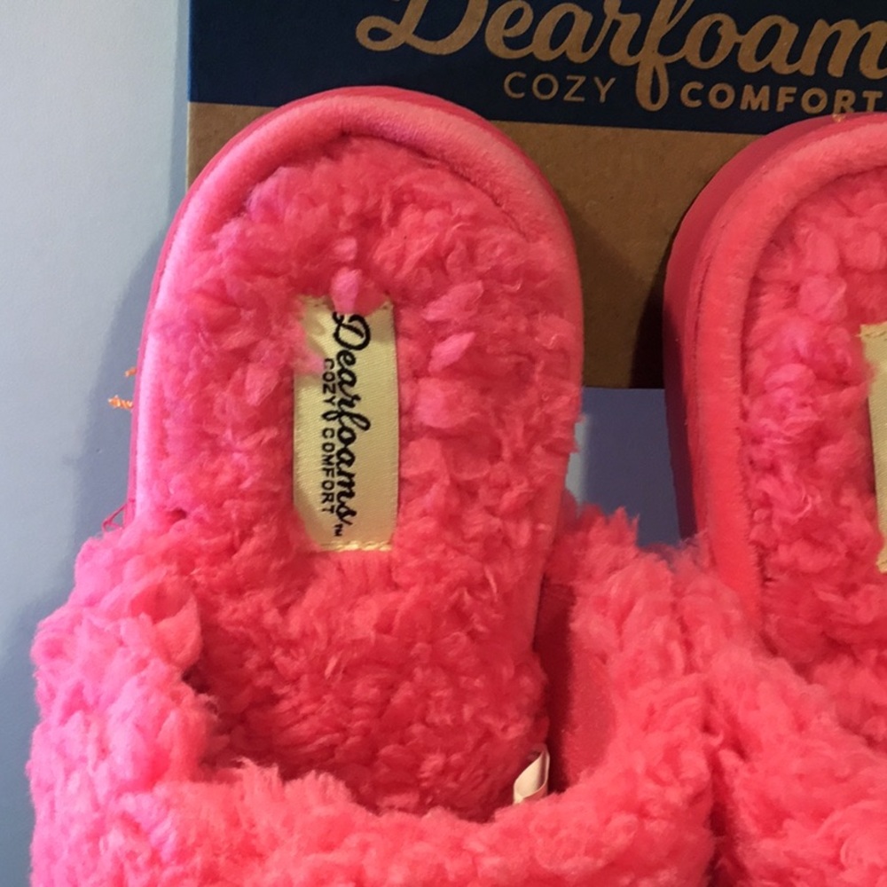 NWT Dearfoams Women’s Pink Slide Slippers L-9/10 - Picture 4 of 9